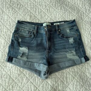 Stylish Distressed Blue Jean Shorts